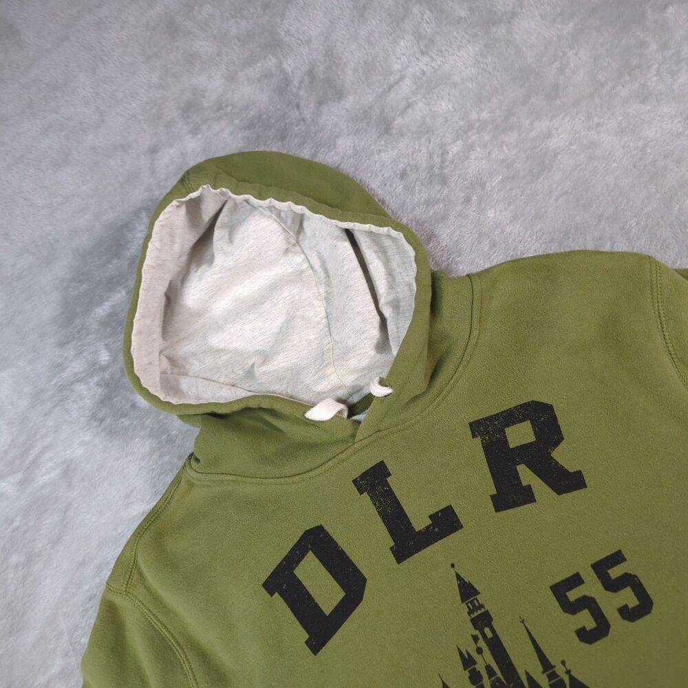 Disneyland Resort Hoodie Mens Small Olive Green DLR 1955 Castle Pullover Disney